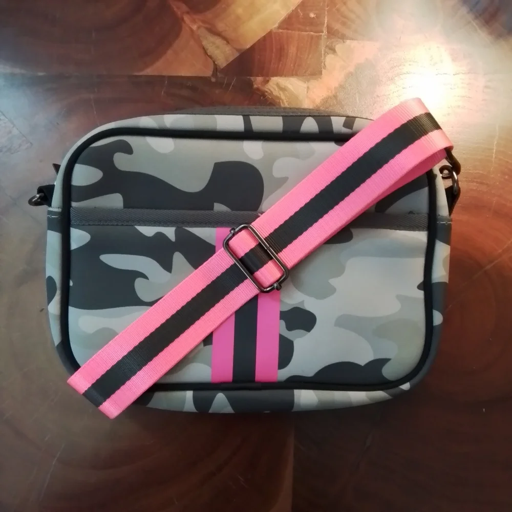 Haute Shore Drew Camo & Pink Neoprene Crossbody Bag